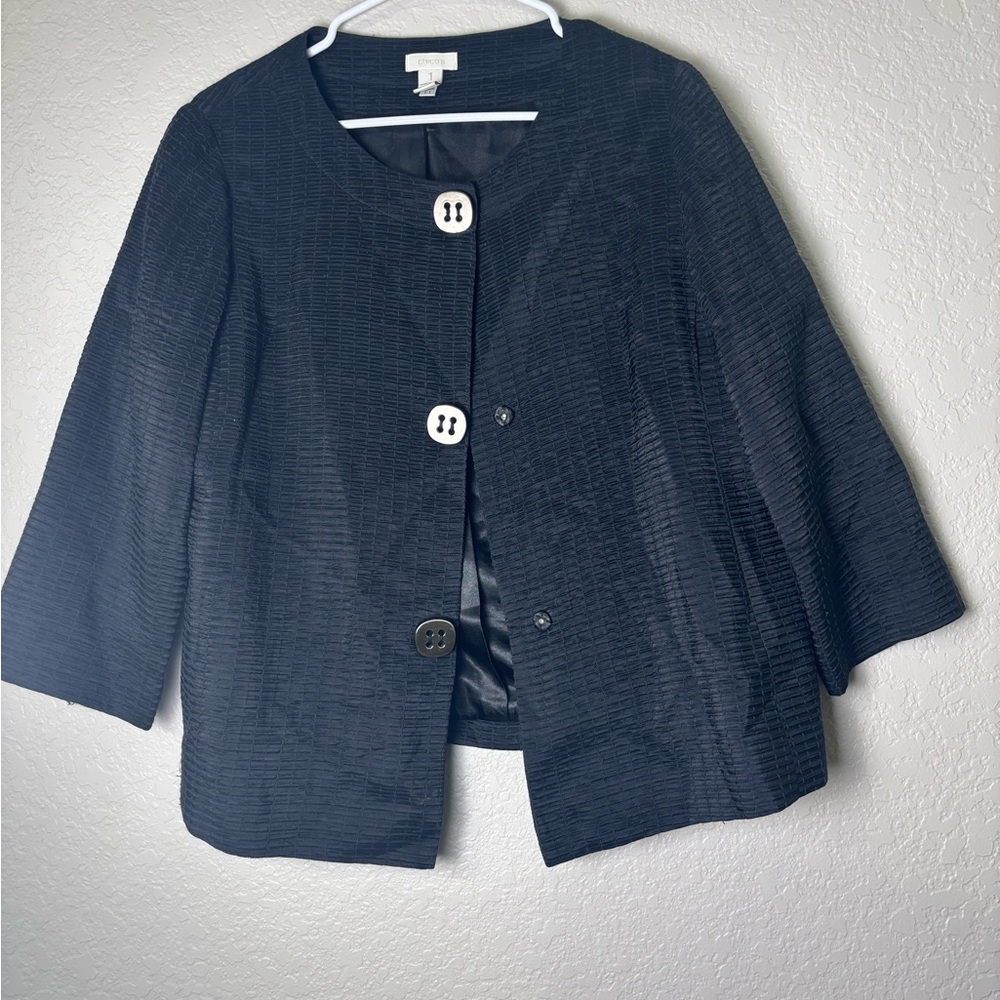 Chico's Black Textured Blazer